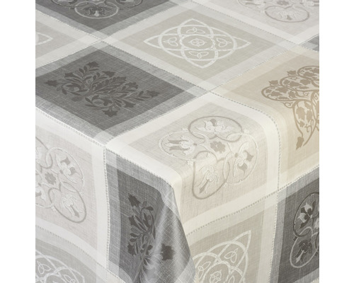 Premium jacquard tafelkleed, grijs, 140 cm breed (per meter verkocht)