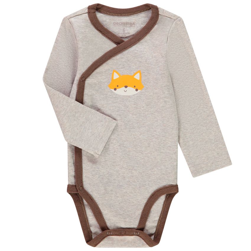 Lot de 7 bodies manches longues en coton bio pour bébé garçon - Jaune