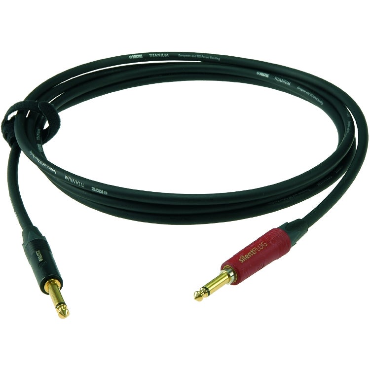 Klotz TI-0900PSP Titanium 2p jack-2p jack verguld silent plug gitaarkabel 9m