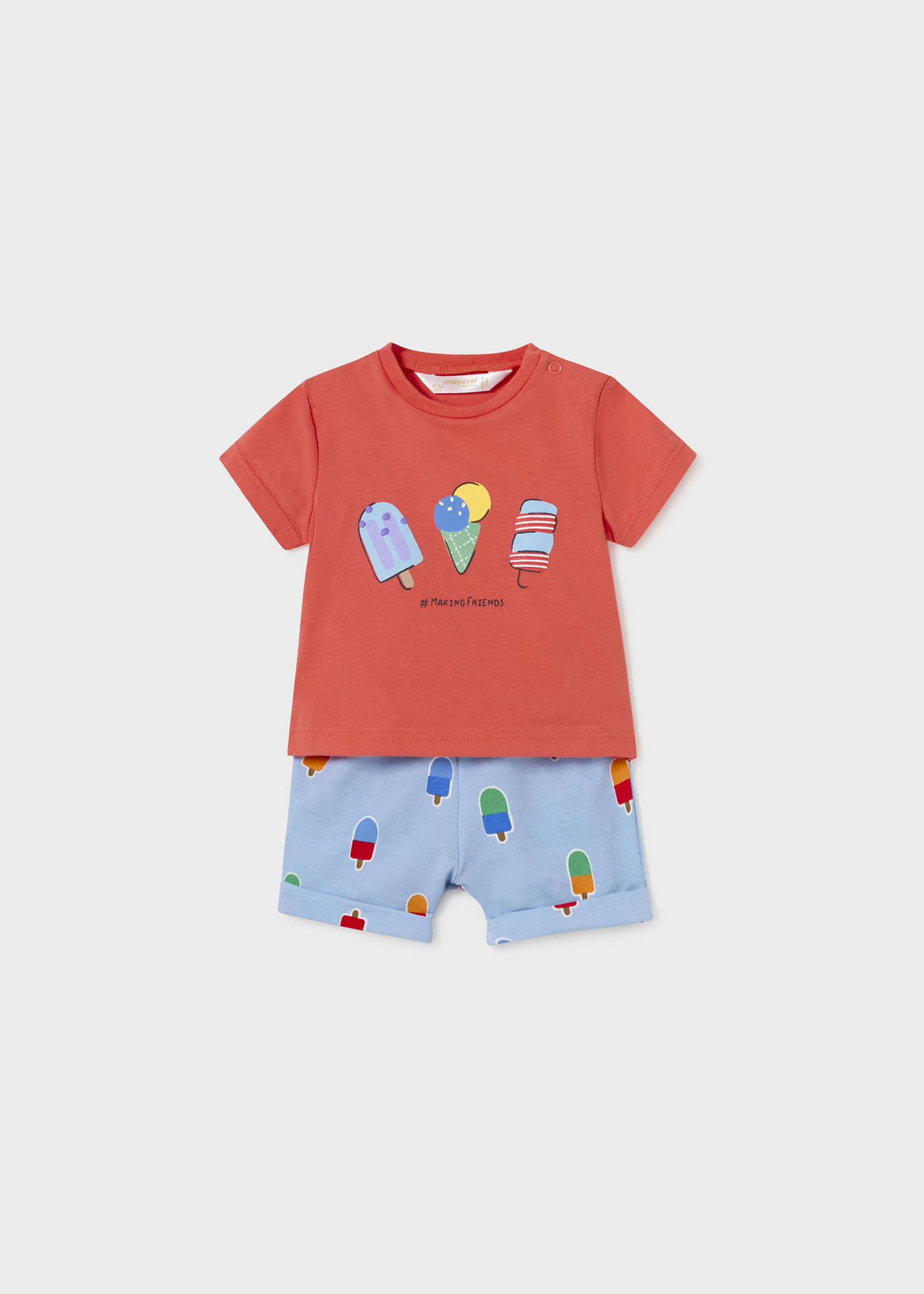 Conjunto Better Cotton de 2 peças, estampado, recém-nascido, branco