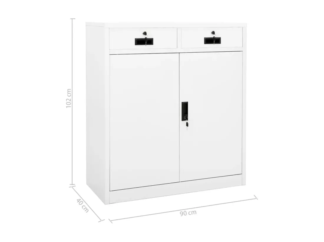 Armoire de bureau Blanc 90x40x102 cm Acier