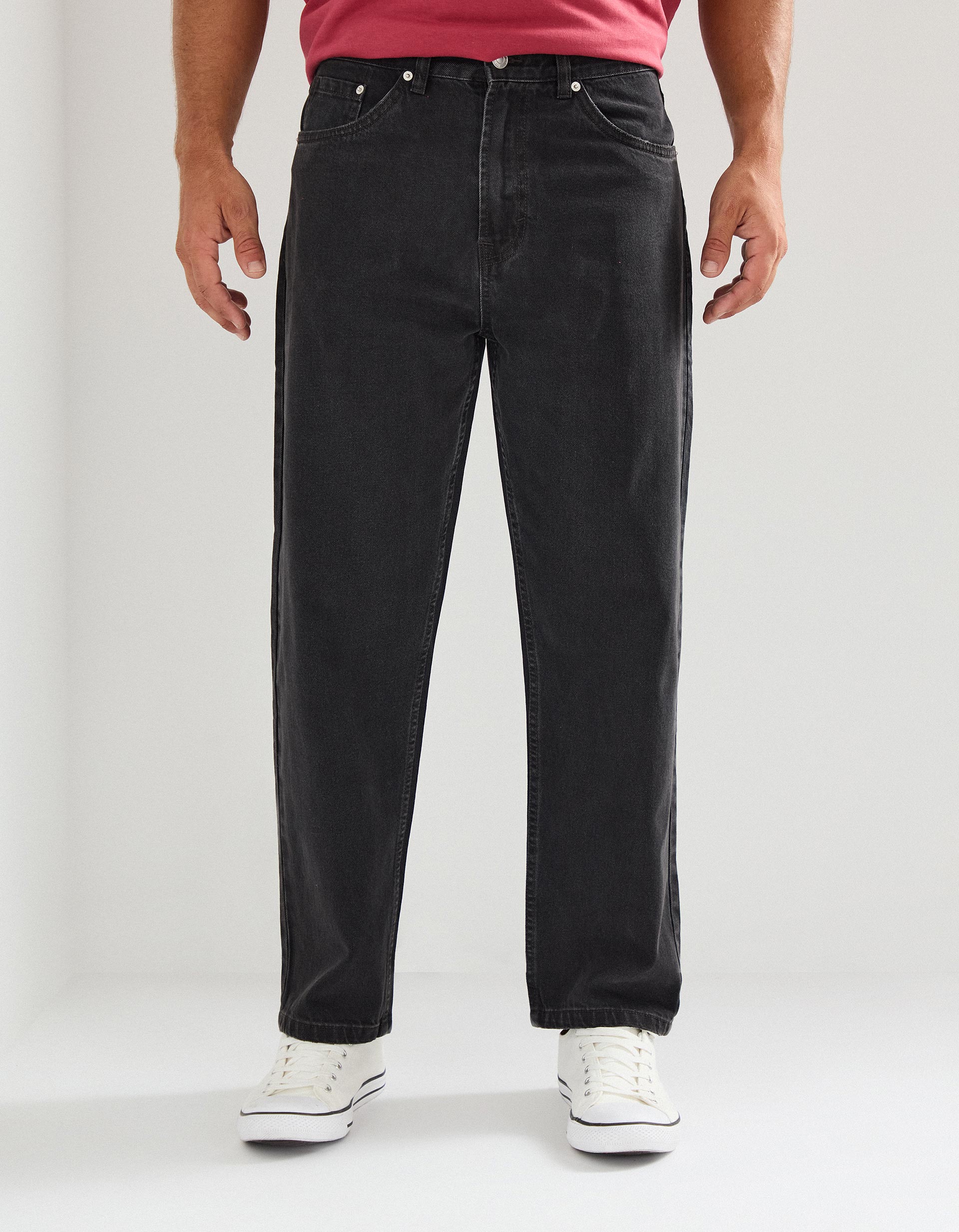 Calças de Ganga 'Loose Fit', Homem, Preto