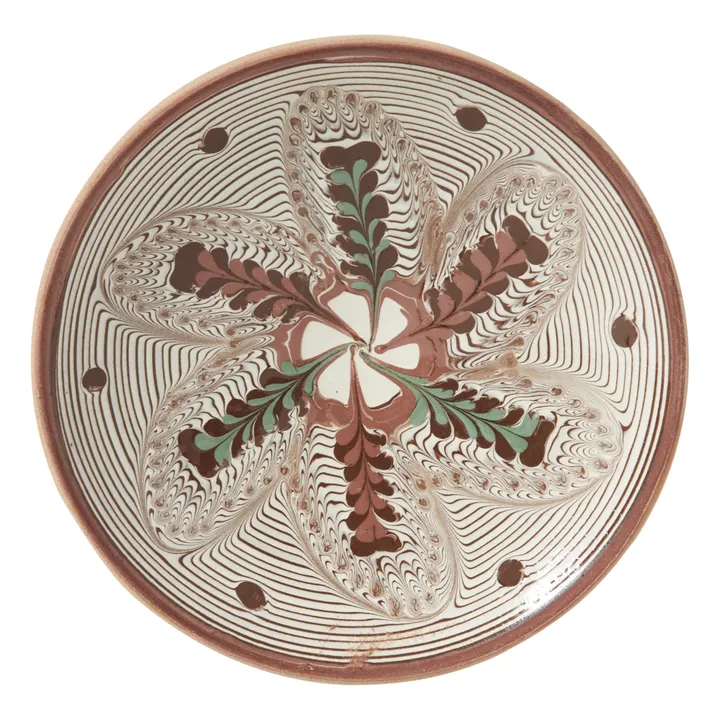 Les Petits Bohèmes Assiette en céramique motif fleur et pois