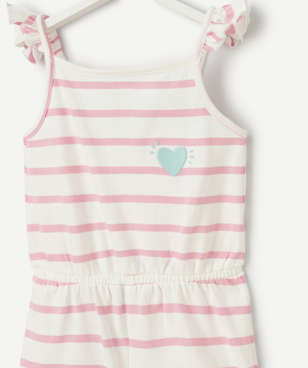 combishort bébé fille avec volants et détails ajourés