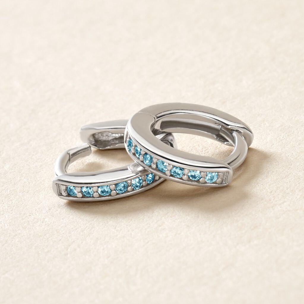 Créoles Rio Argent Blanc Oxyde De Zirconium