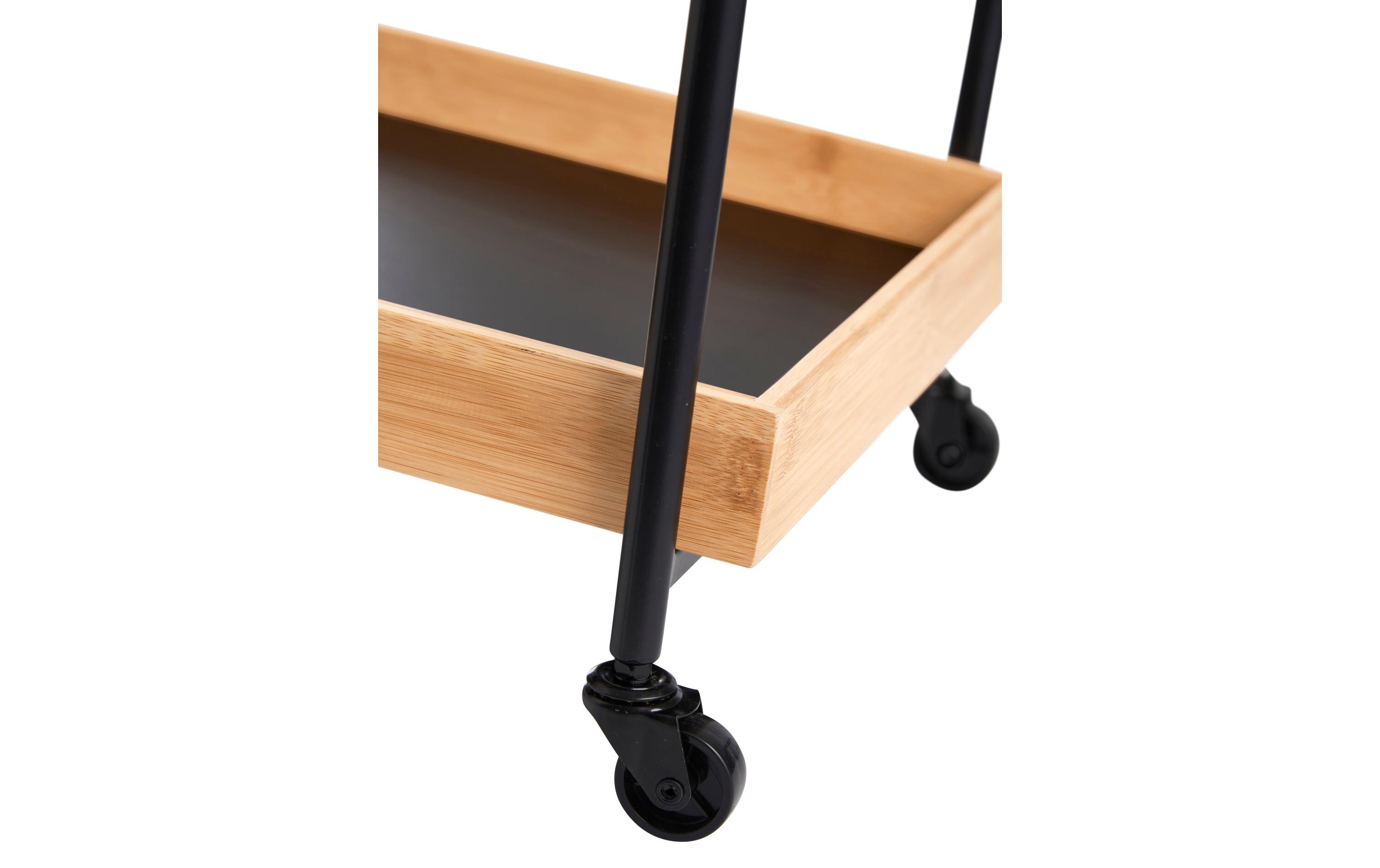Servierwagen mit 2 Etagen Braun/SchwarzTrolley-Wagen