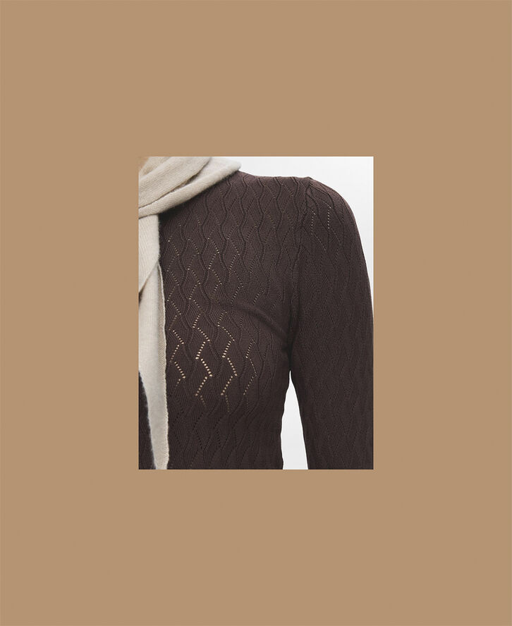 Selected Femme SLFCABALA LS KNIT O-NECK Coffee bean