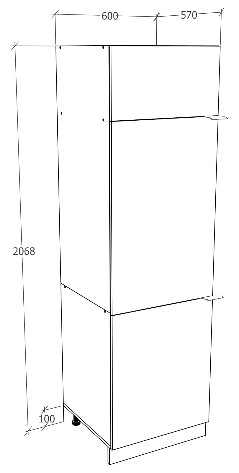 Hochschrank FASOLA - weiß - Honig Eiche - 60 cm