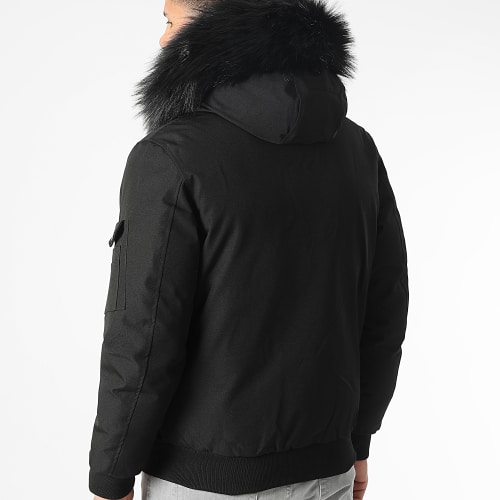 Parka Courte Platinium Avec Fourrure Noire 0042 Noir