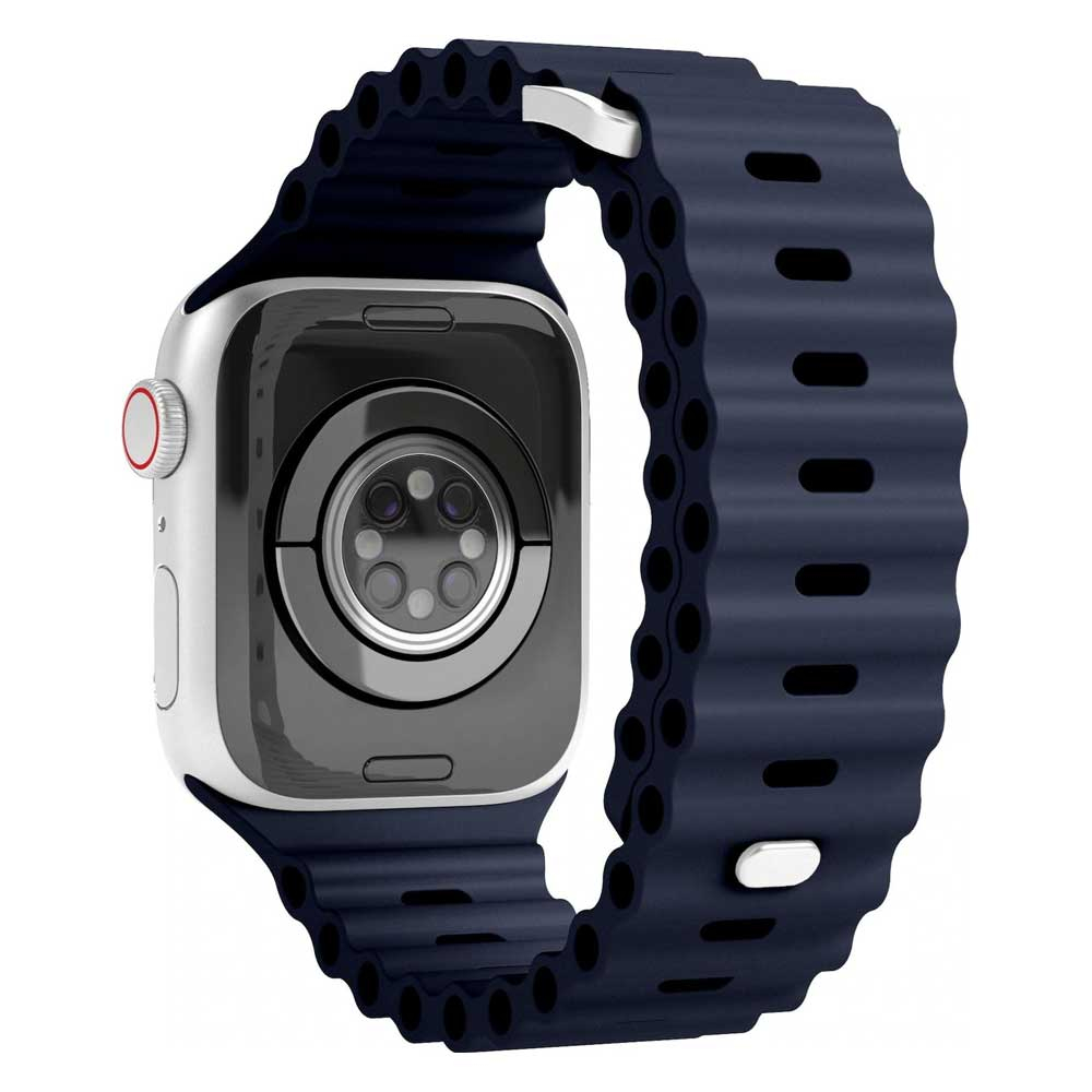 Wave Band Apple Watch (49/46/45/44 mm) Silikon Sport Armband mit Doppelverschluss AWS00084 (Gelenkumfang: 175-260mm) - Dunkelblau