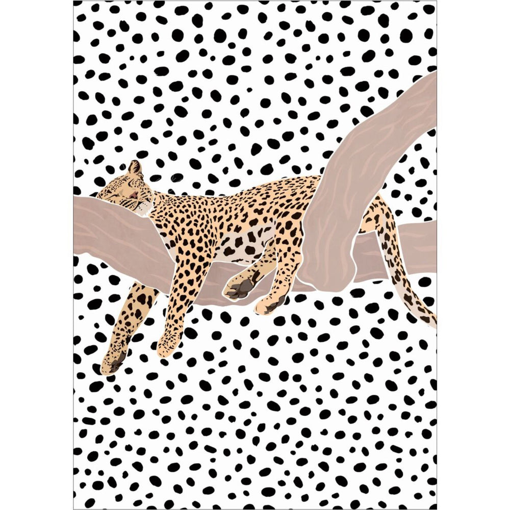 Køb Poster & Frame Sarah Manovski - Leopard Sleeping Polkadots