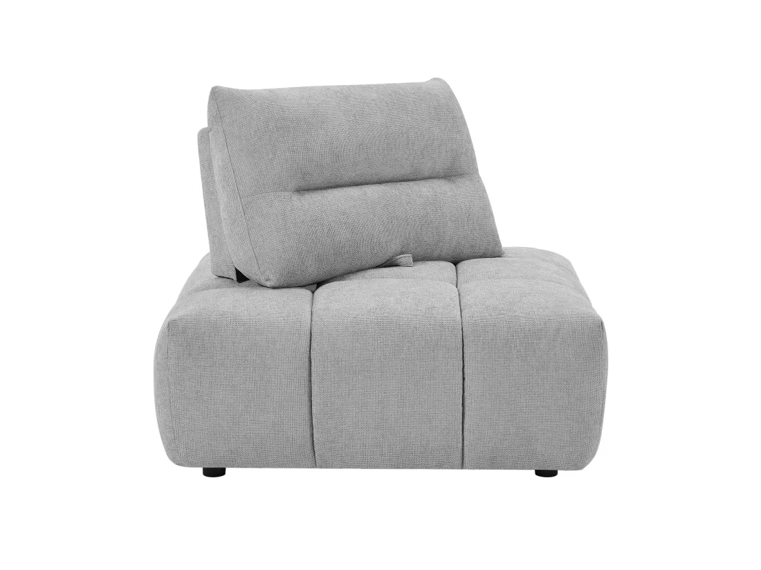 Fauteuil d'angle dossier avance-recule en tissu texturé gris clair APOLIU