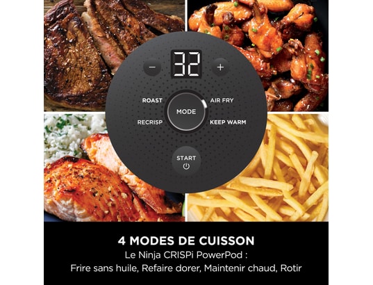 NINJA - Friteuse à air chaud sans huile Crispi Airfryer en verre FN101EUGY
