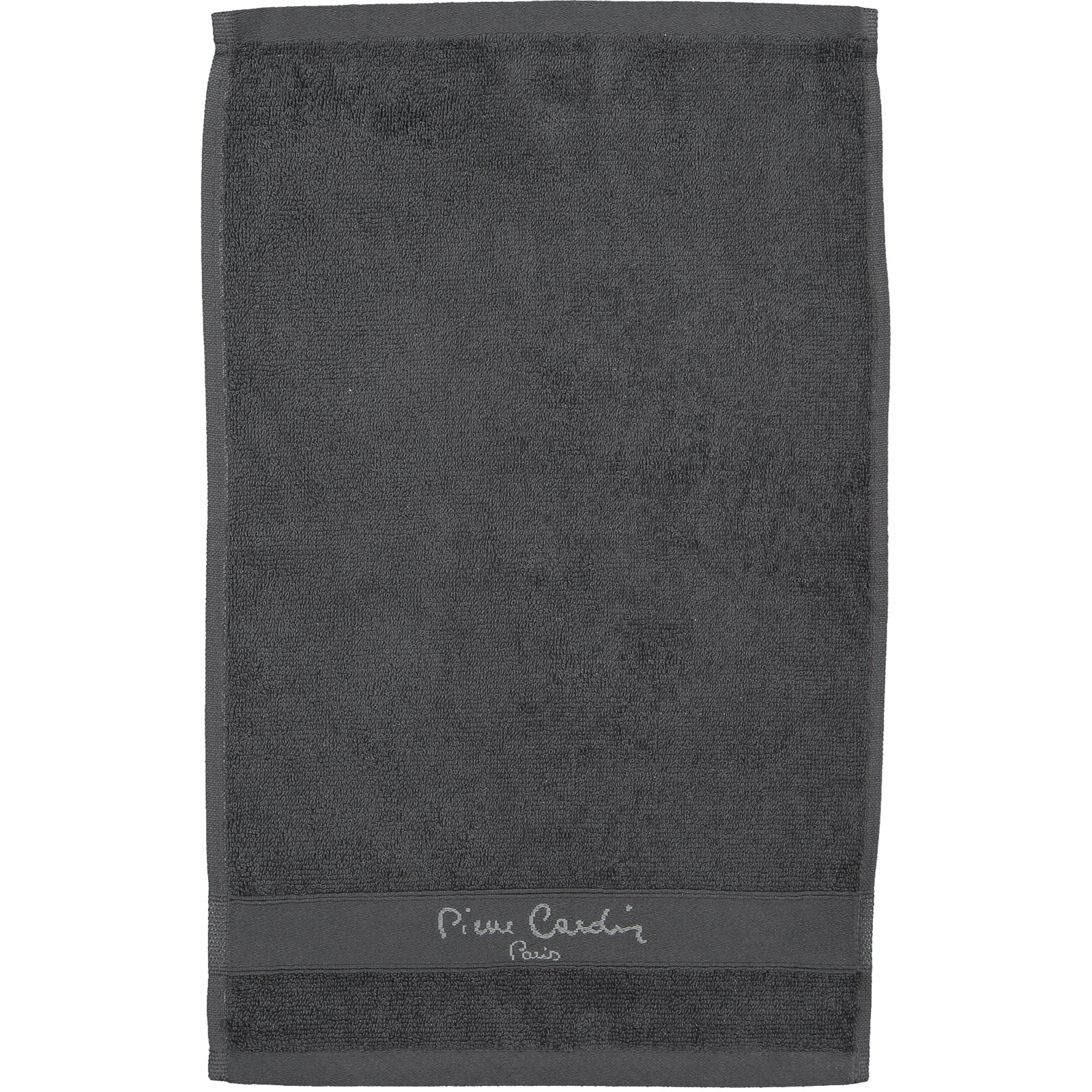 Pierre Cardin Gästetuch Frottee 30 x 50 cm mit Stickerei anthrazit