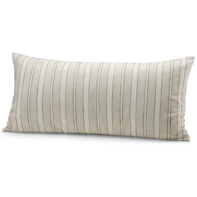 Kopfkissenbezug Baumwolle-Hanf, Rot-Natur, 40 × 80 cm
