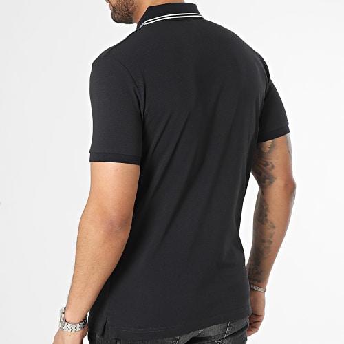 Polo Manches Courtes Contrast Collar Pique Bleu Marine