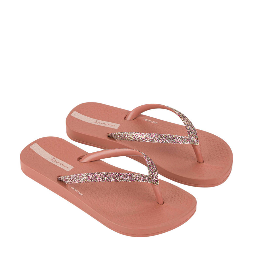 Ipanema Anatomic Lolitateenslippers met glitters oudroze
