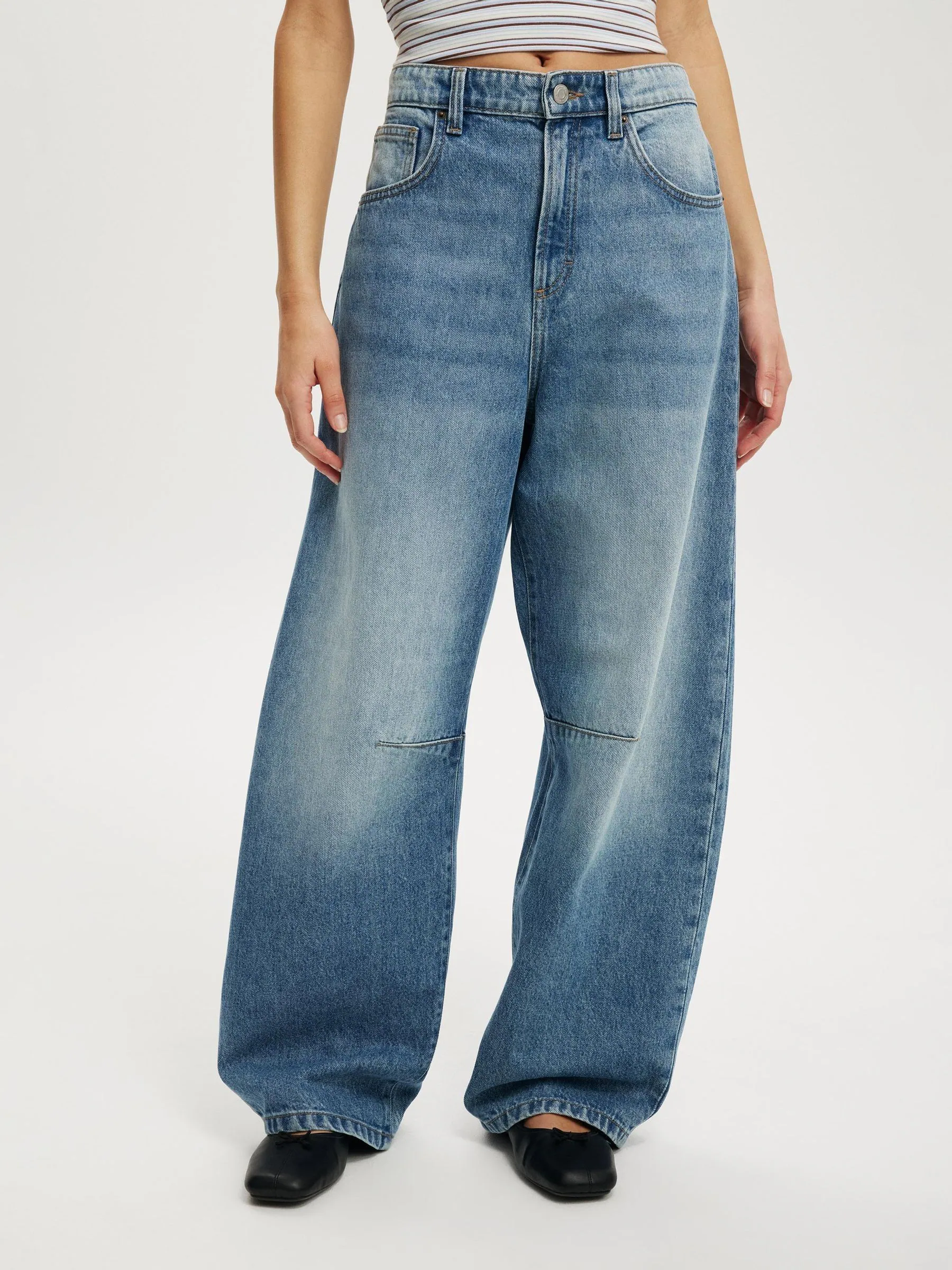Blauw - Cotton On Barrel Jeans