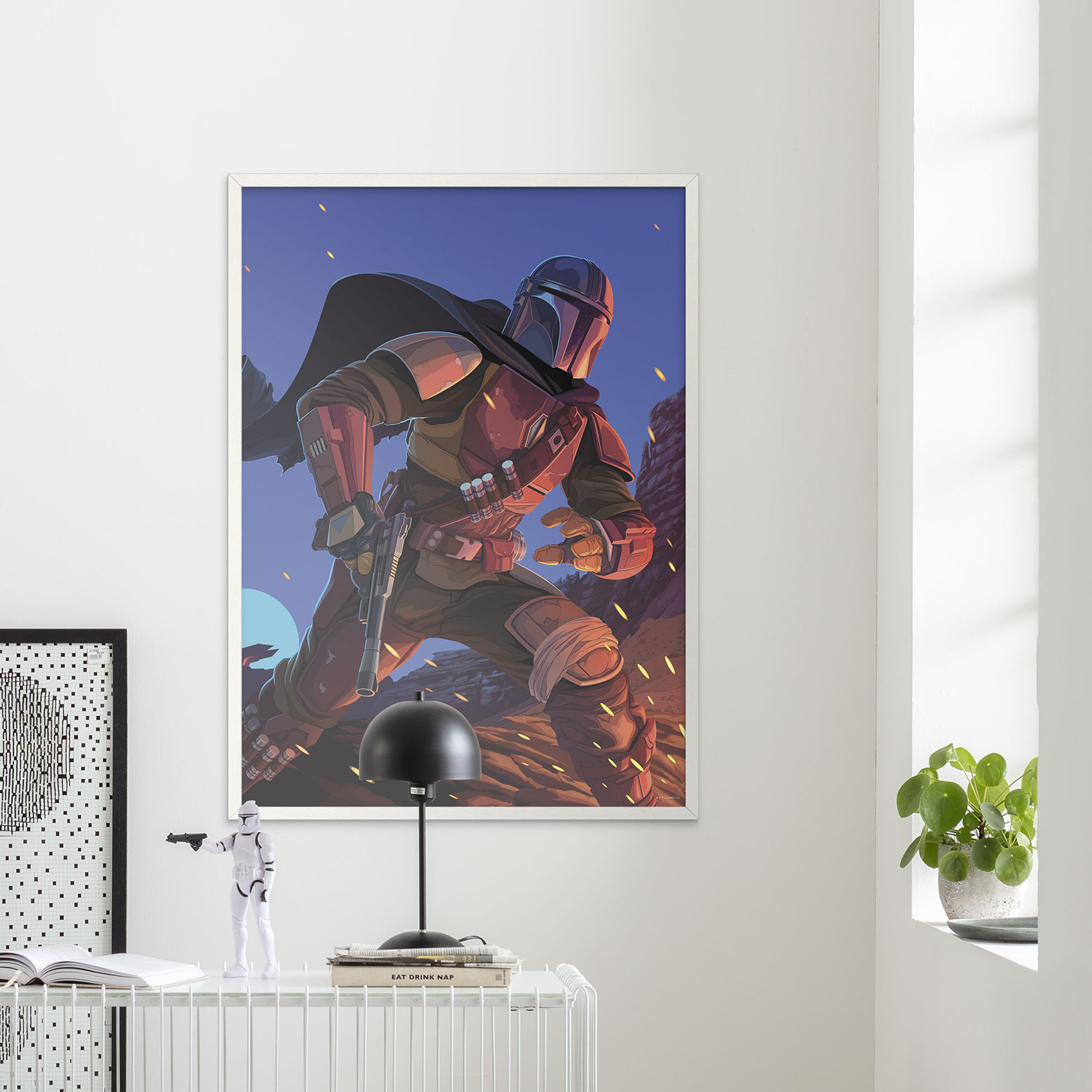Wandbild MANDALORIAN AMBUSH - rot-blau - 50x70 cm