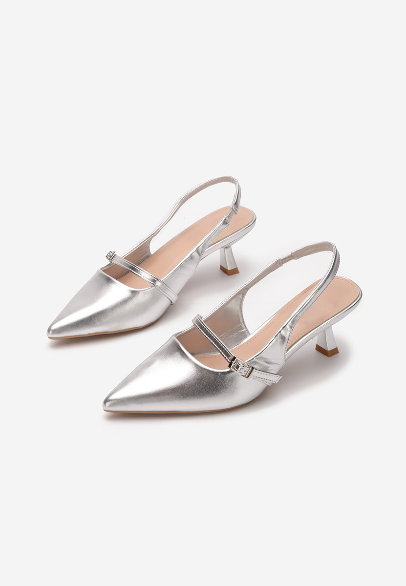 Chaussures slingback argent Leonora