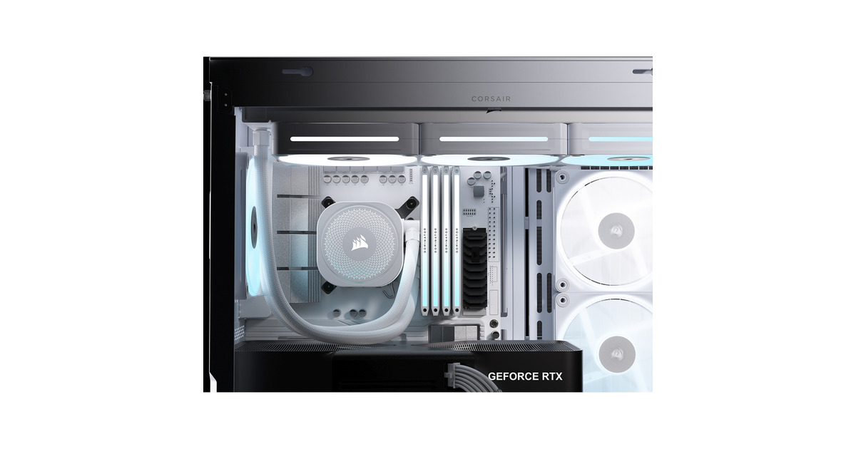 CorsairFRAME 4500X LX-R RGB LINK midi tower behuizing  (Wit | 2x USB-A | 1x USB-C | Tempered Glass)