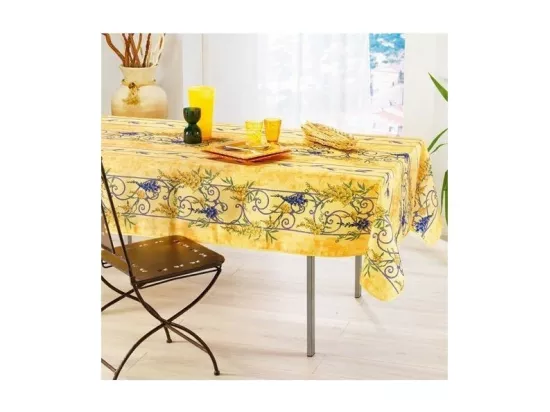 Nappe Provençale Rectangle Anti-Tâche Glycine 100% Polyester