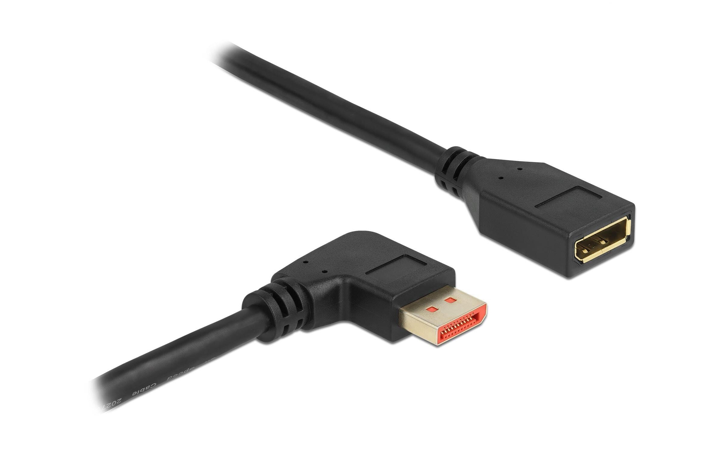 Verlängerungskabel Rechts gewinkelt DisplayPort, 1 mDisplayPort Verlängerungskabel Stecker 90° rechts gewinkelt zu Buchse 8K 60 Hz 1 m