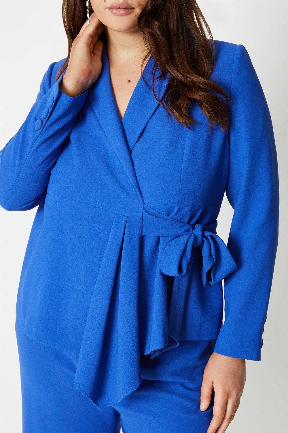 Coast Blazer Grande Taille à Drapé Cascade avec Ceinture
