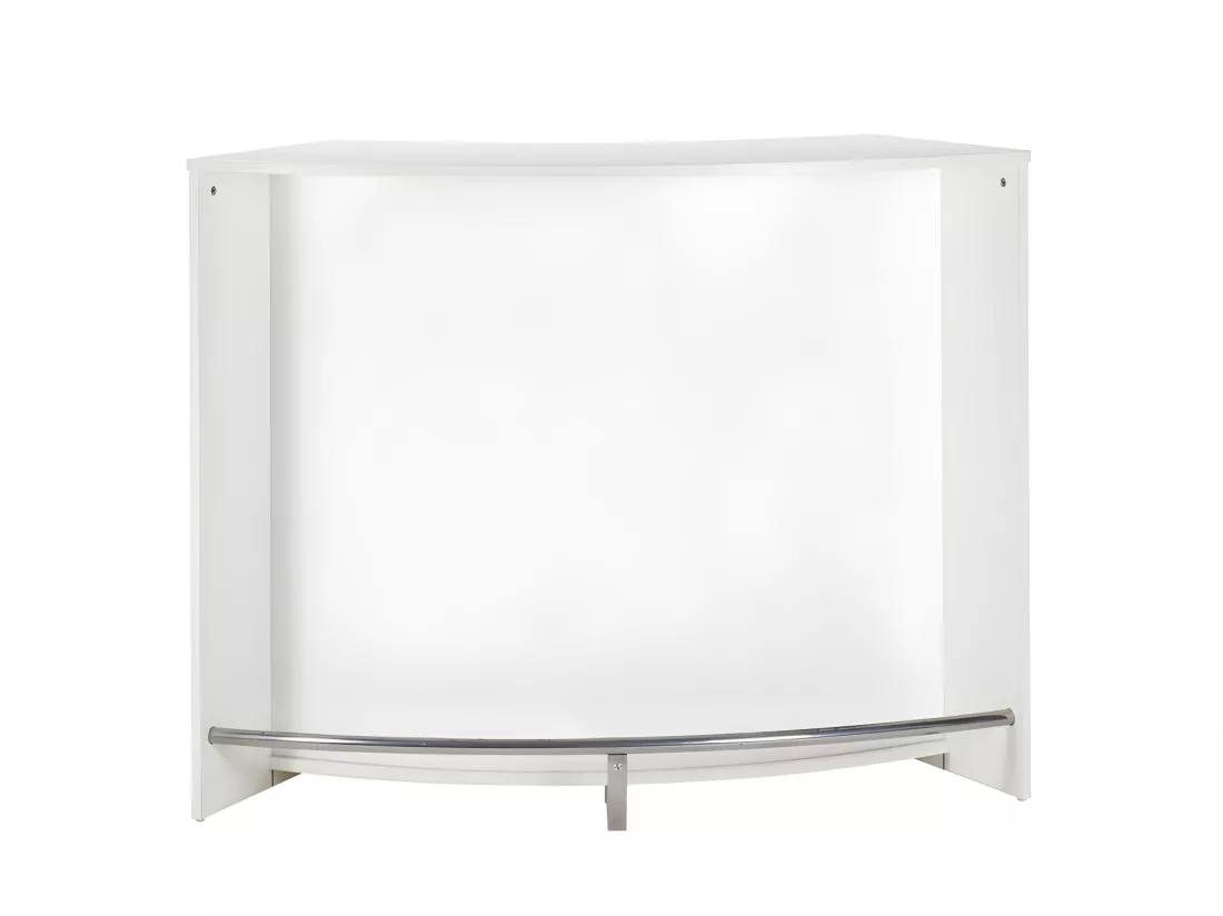 Comptoir Bar 2 Portes Blanc Serrure 4 Niches L 134,5 H 104,8 P 55,3 cm - Coloris: Blanc