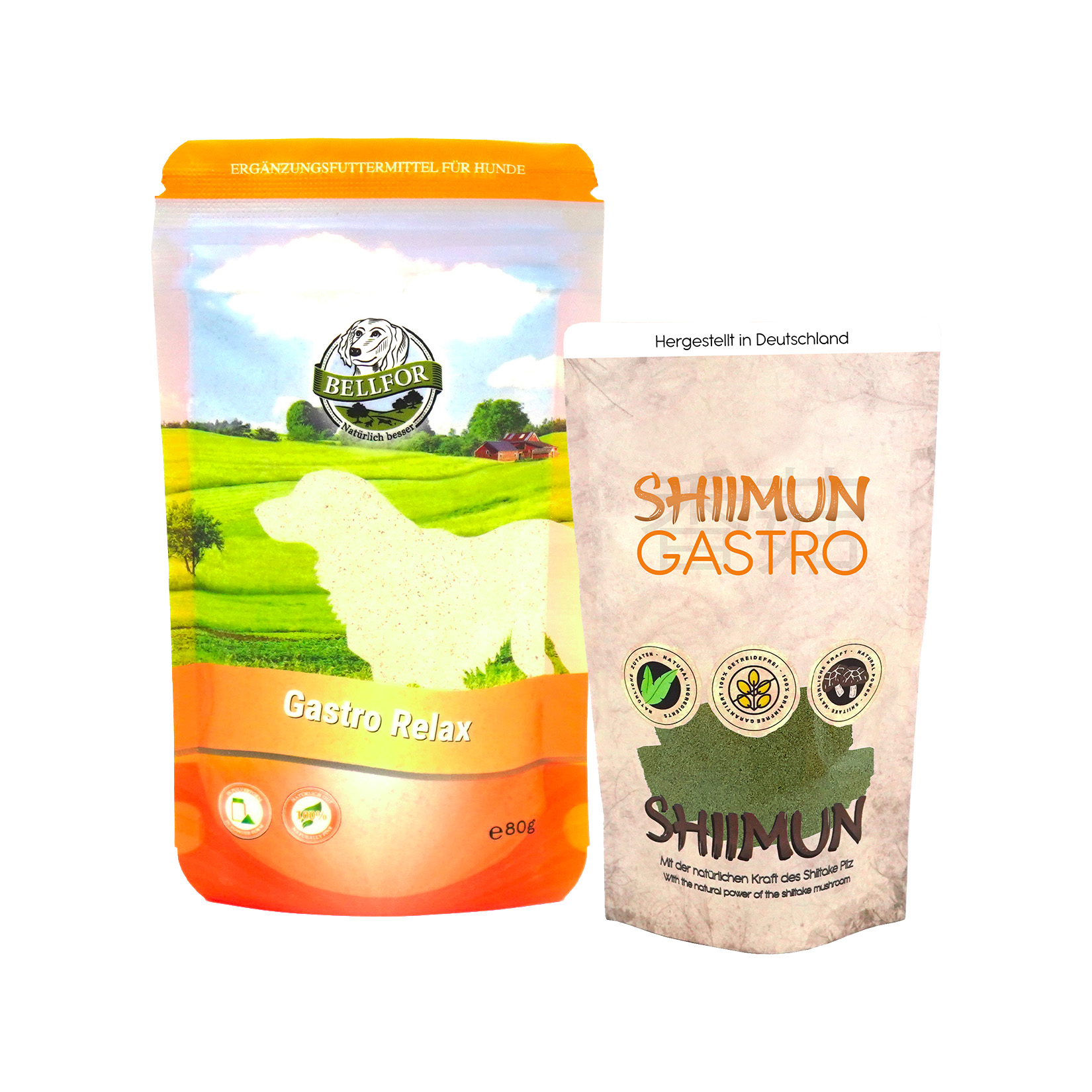Set économique pour les chiens souffrant de problèmes digestifs - gastro relax poudre 80g + shiimun gastro poudre 50g