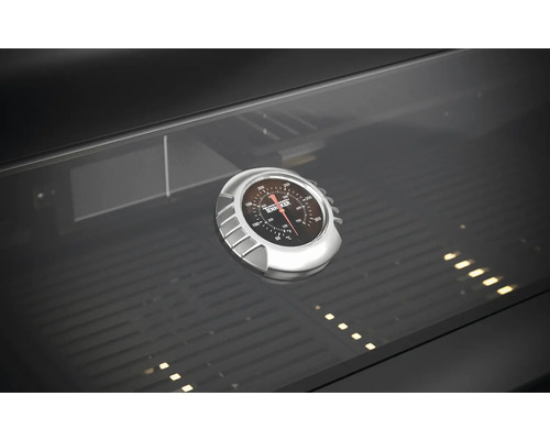Tenneker® Halo TG-5 U Gasgrill 204,6 x 65,6 x 117 cm 5-pits + zijbrander en achterbrander, gietijzeren rooster, platformsysteem, glazen inzetstuk in het deksel