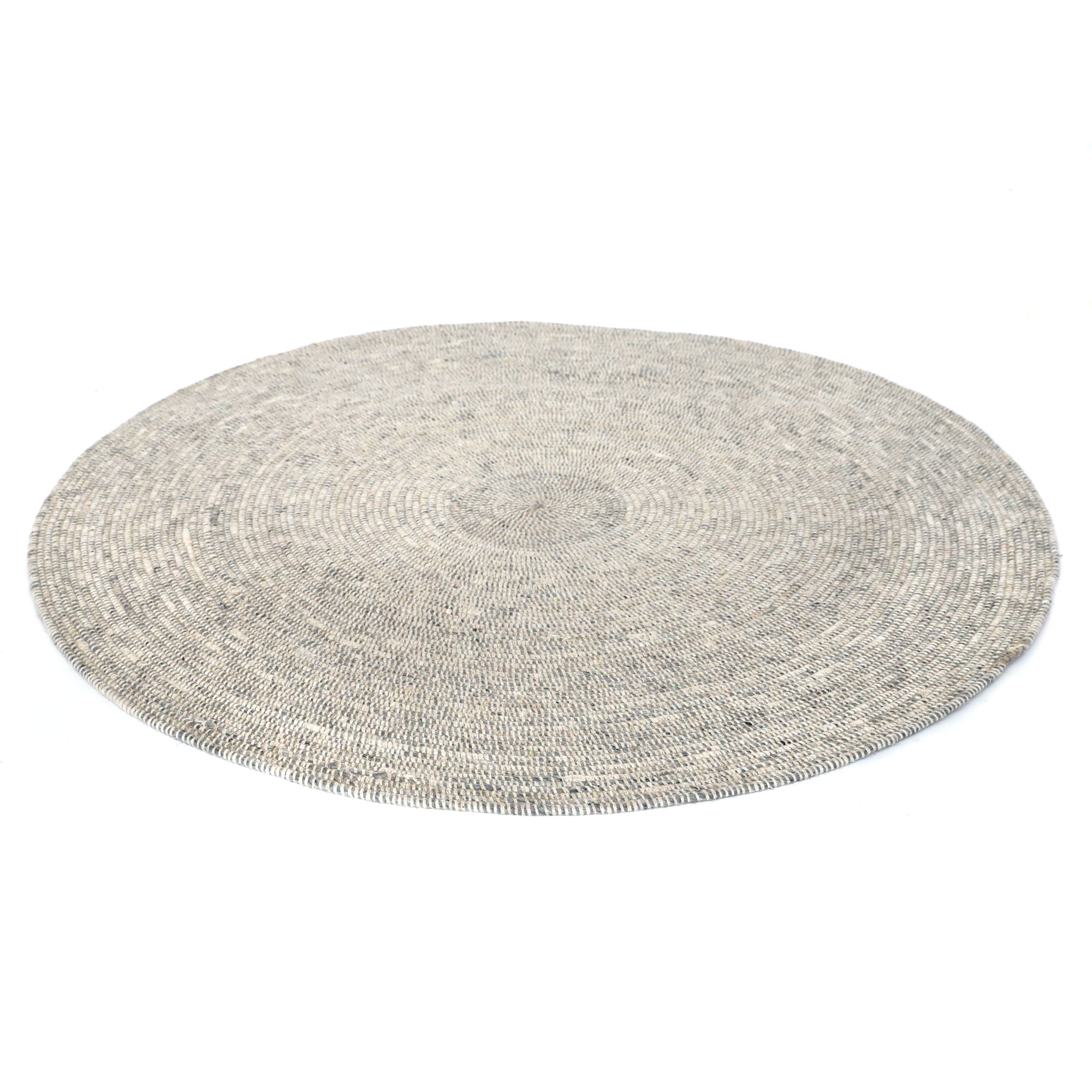 Teppich 'Myrla' aus Schurwolle, beige/weiß, Ø 120 cm von fischer's lagerhaus