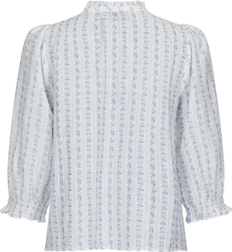 Neo Noir Carlie Flower Stripe Blouse Blue