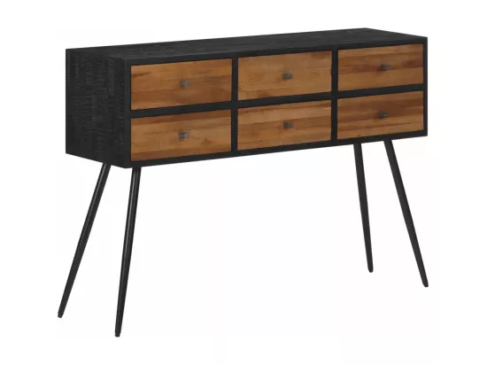 Table console avec tiroirs 116x30x76 cm teck massif récupéré