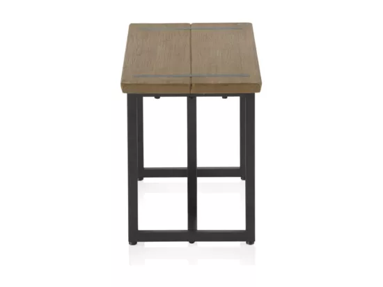 Grande banquette métallique avec assise en bois