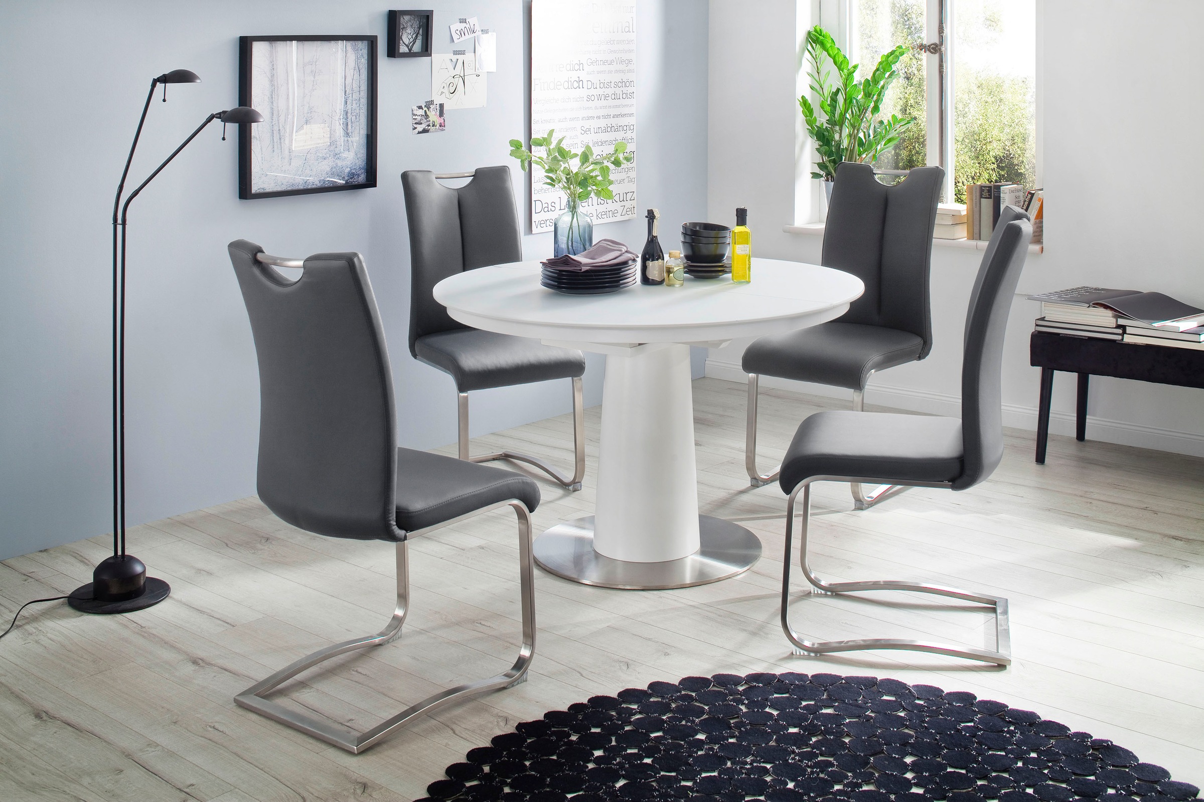 MCA furniture Freischwinger »Artos« (Set) 2 Stk.Stuhl mit Echtlederbezug, bis 140 Kg belastbar
