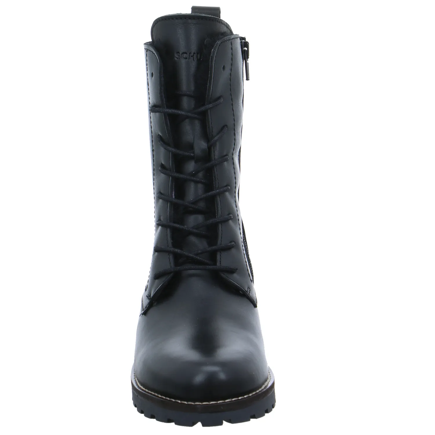 SCHUHENGEL Boot Schwarz Leder  mit Lammfellfutter