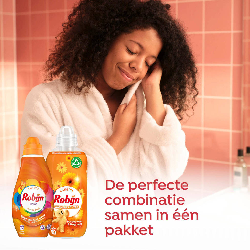 Fijne geur!wasmiddel en wasverzachter pakket - Color + Passiebloem & Bergamot - set van 5 - 60 wasbeurten