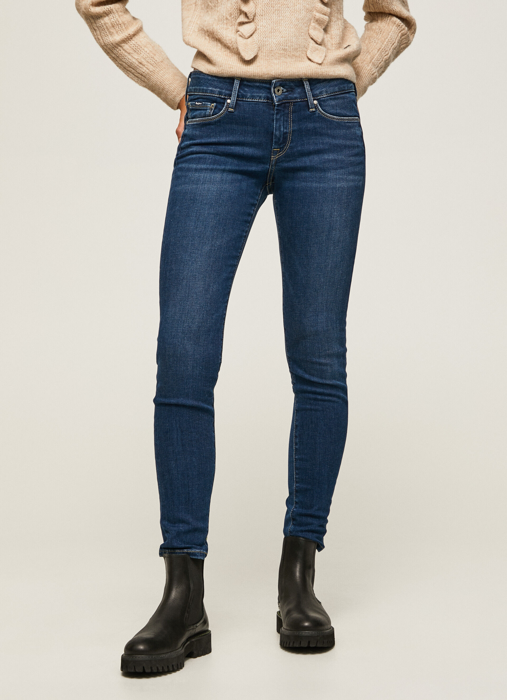Calça jeans skinny de cintura média SOHO FIT - jeans