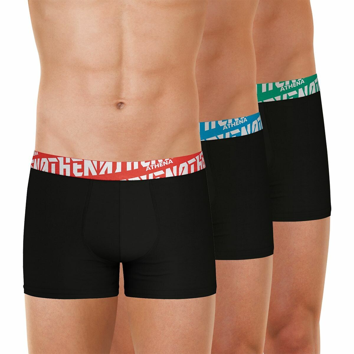 ATHENA<br>Conjunto de 3 cuecas boxer Easy Sport lisas