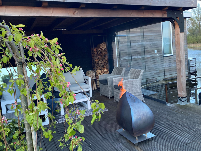 Magma RVS tuinhaard met vonkenvanger