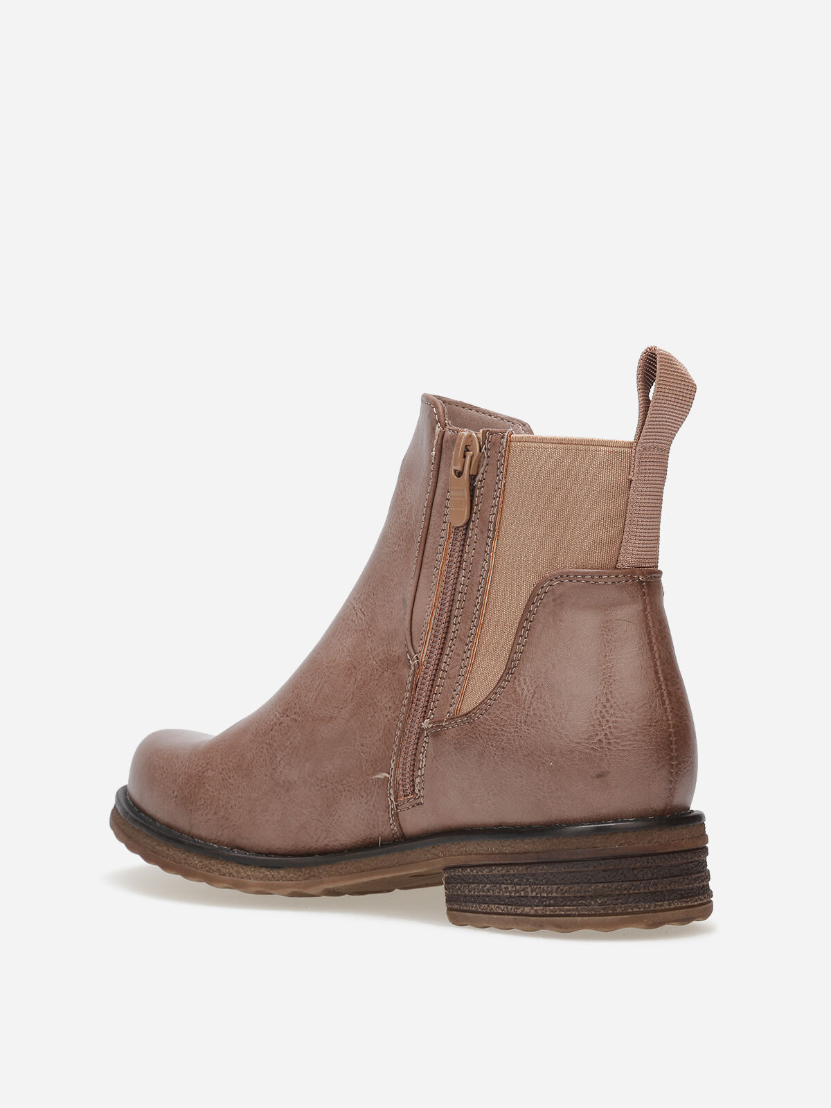 Bottines Chelsea à semelle dentelée- Taupe