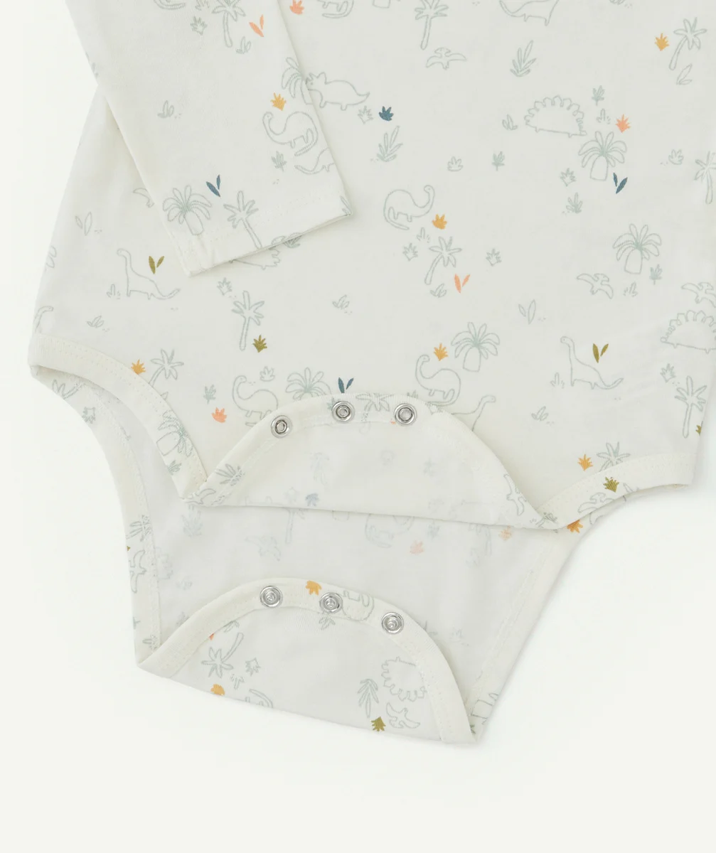 LOT DE 5 BODIES BÉBÉ GARÇON EN COTON BIO VERT D'EAU