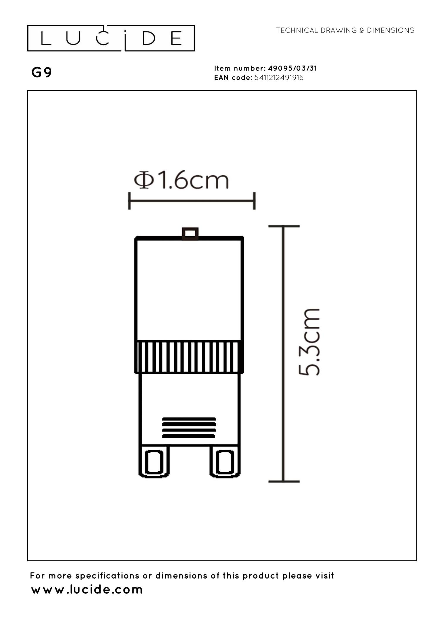 Lucide G9 Led lamp - Wit (set van 3)