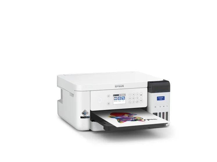 Epson SureColor SC-F100 - Printer - farve - farvesublimering - A4 - 600 x 1200 dpi - kapacitet: 150 ark - Wi-Fi, USB 2.0, LAN
