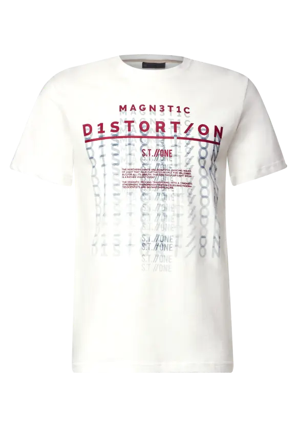 Jersey Shirt mit Print - broken white