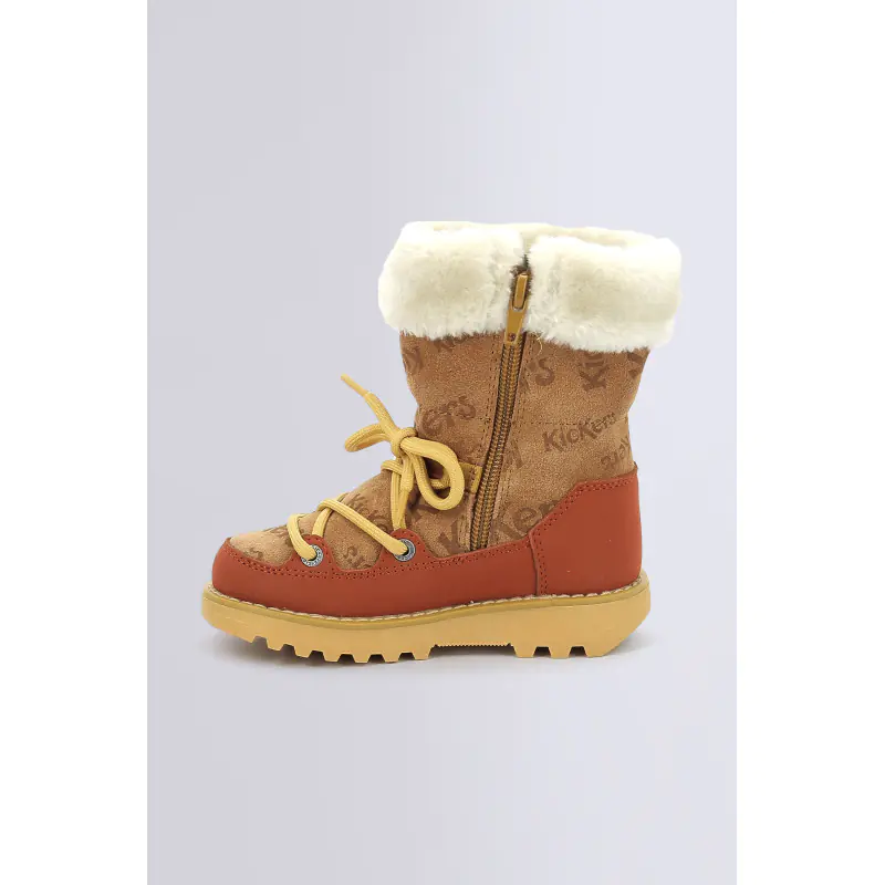 KICKNEOSNOW KID CAMEL ROUILLE BOOTS Cuir Fille