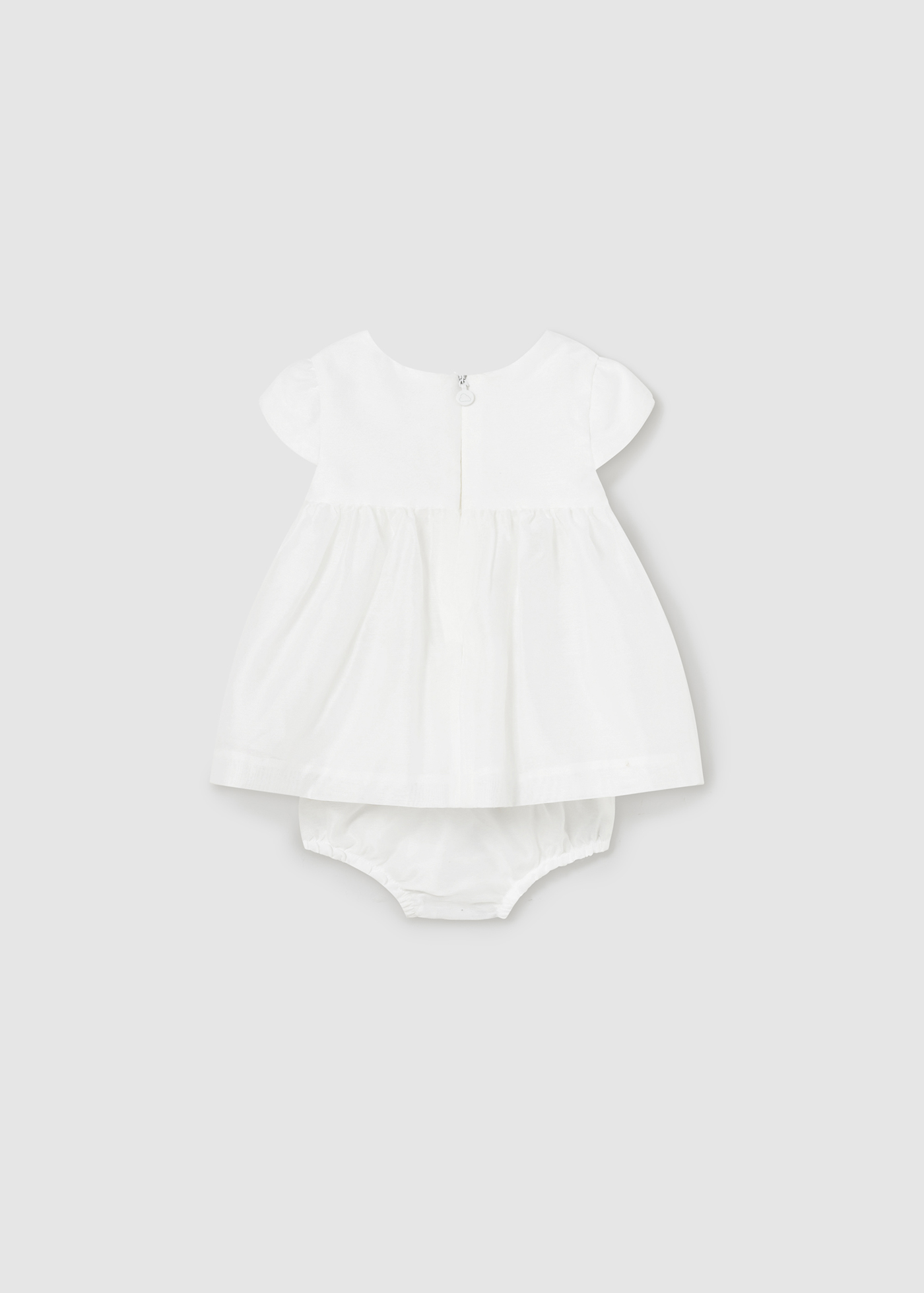 Vestido nude de chiffon com capa para fralda para recém-nascidos