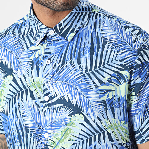 Chemise Manches Courtes Bleu Floral