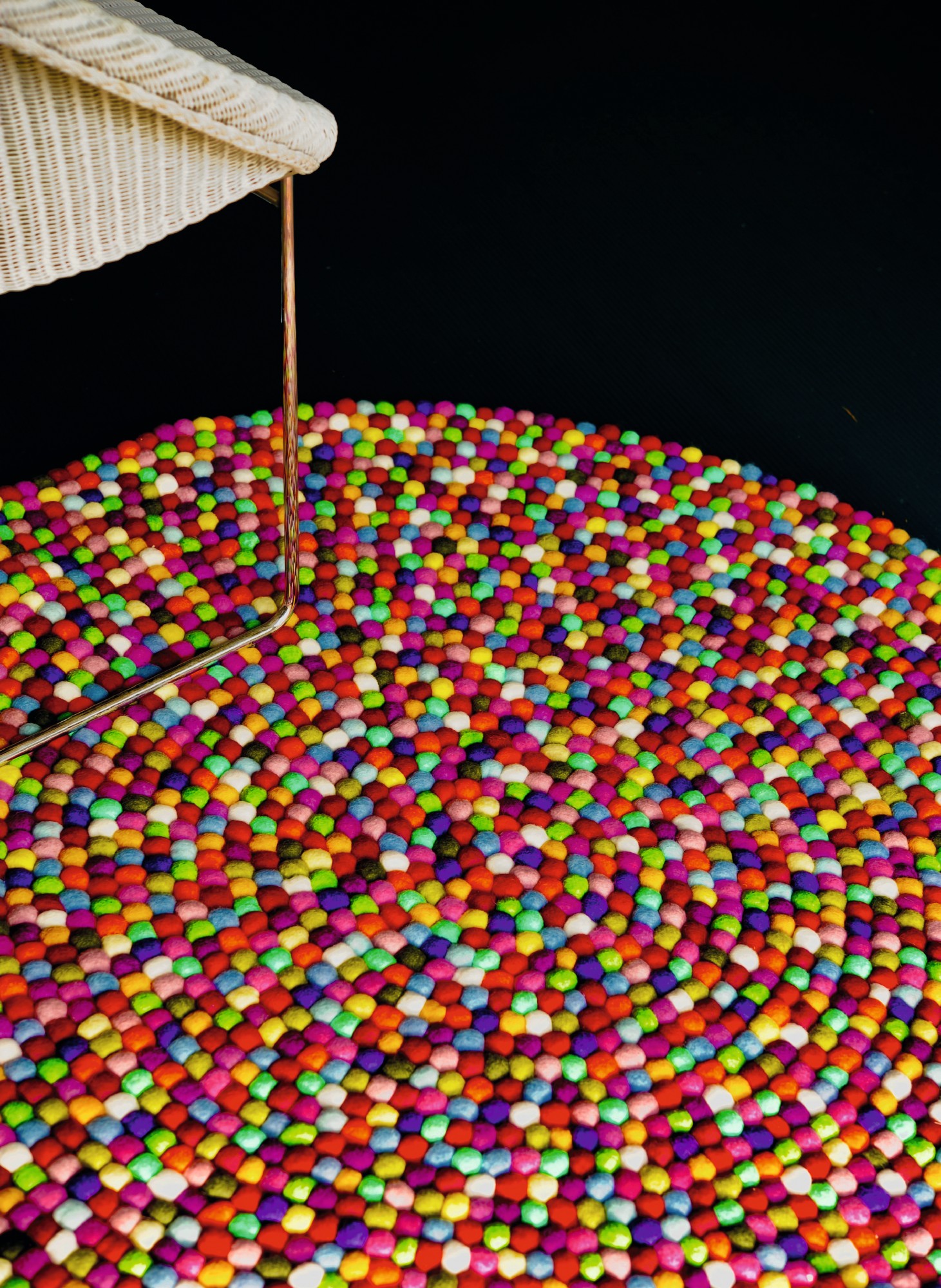 Filz-Teppich 'Multi', multicolor, Ø 90 cm, 120 cm, 160 cm von fischer's lagerhaus